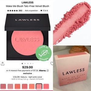 NEW Lawless Make me blush velvet talc-free Sakura